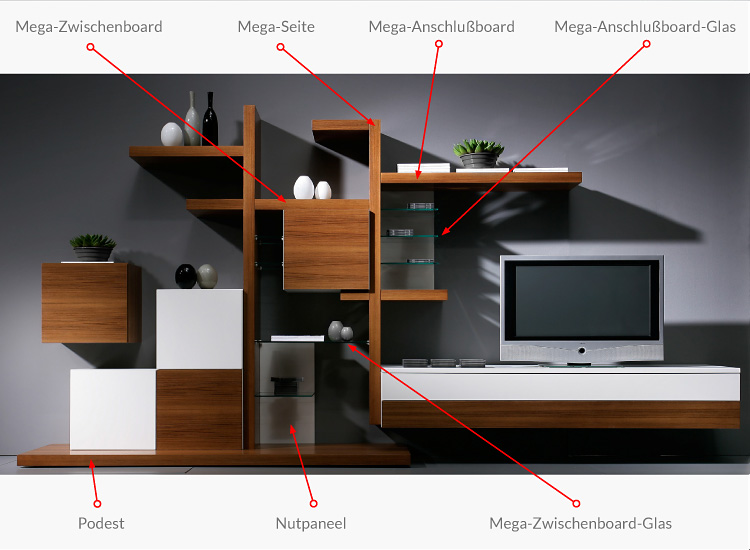 W&uuml;rmseher Regale, Raumteilerregale, Schieberegale
